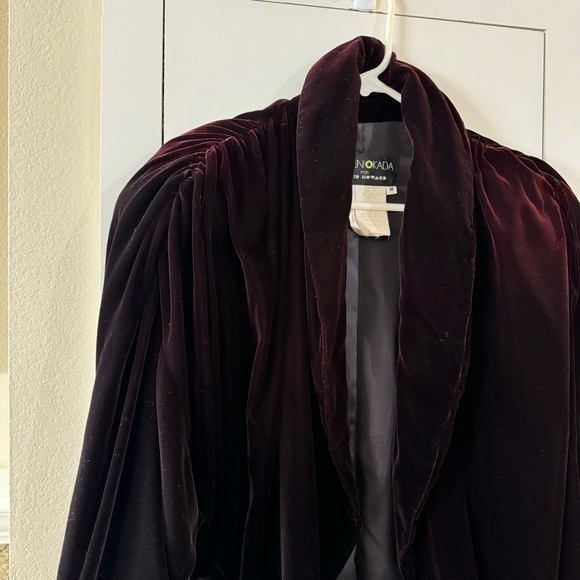 Vintage Karen Okada For David Howard Iridescent Velvet Waterfall Coatigan Med - Picture 4 of 10